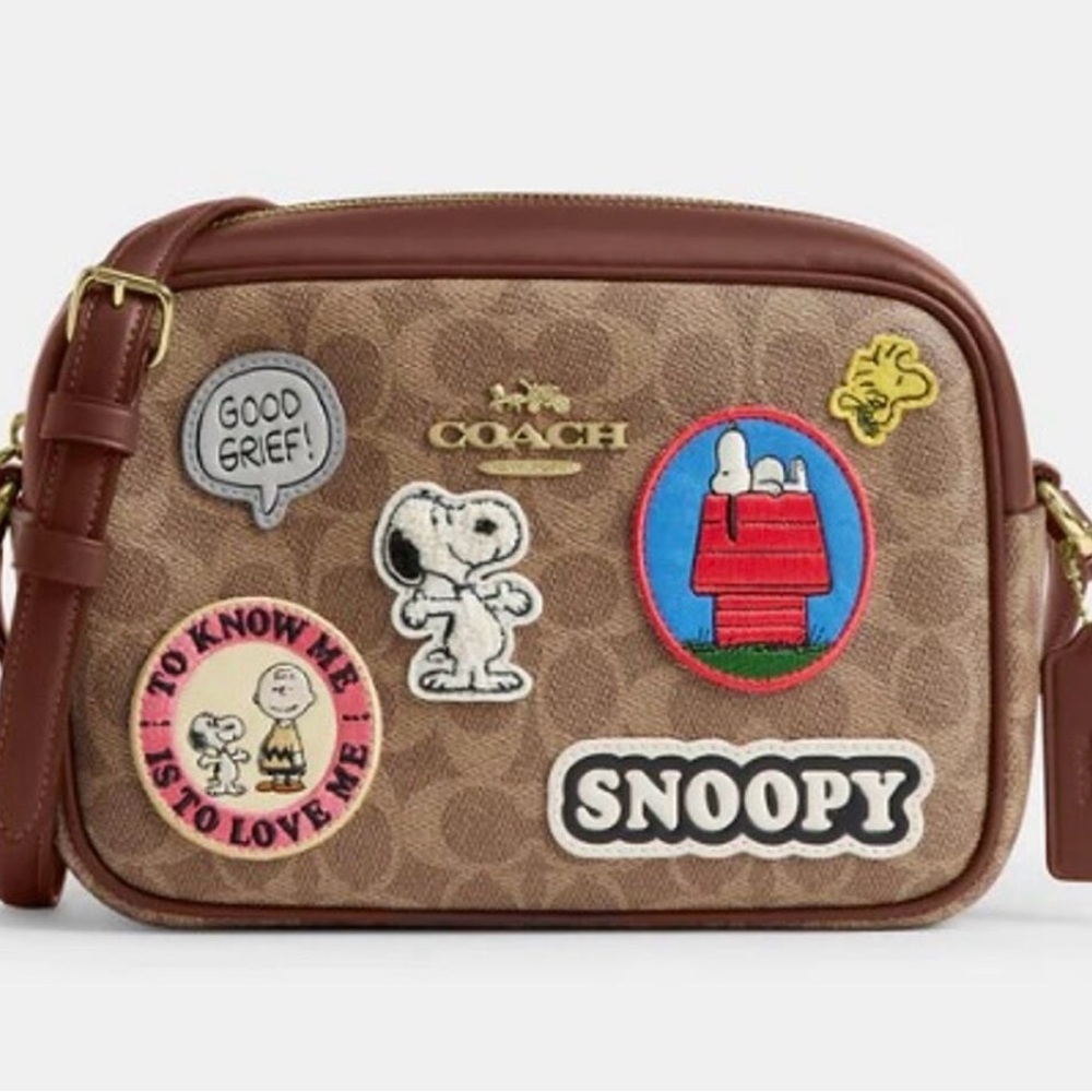 Coach Brown Snoopy Patchwork Bag